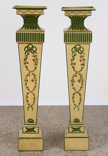 PAIR PAINTED PEDESTALS NEOCLASSICAL 38a862