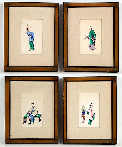 FOUR FRAMED CHINESE EXPORT FIGURAL 38a8be