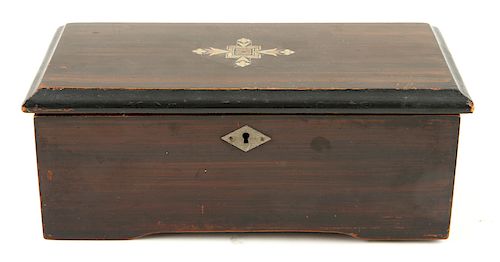 19TH CENTURY SWISS ROSEWOOD MUSIC BOXA