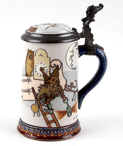 METTLACH BEER STEIN #2092 SIGNED H.