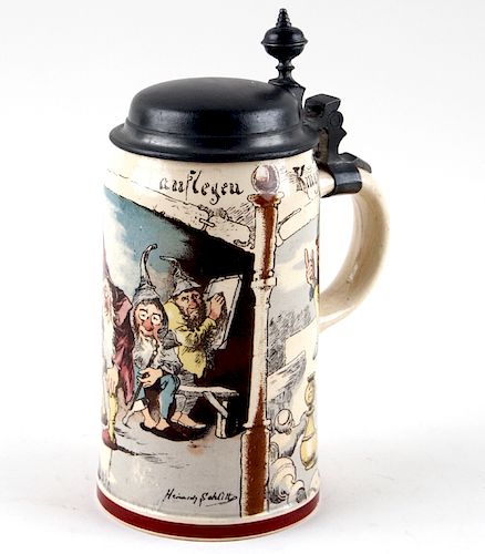 METTLACH BEER STEIN 1909 727 WITH 38a8da