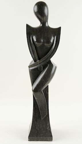 BLACK MARBLE ABSTRACT SCULPTURE