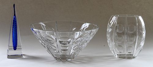 THREE VAL ST LAMBERT CRYSTAL TABLE 38a911