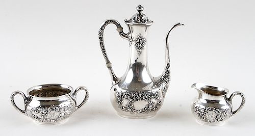 LATE 19TH C GORHAM 3PC TEA SERVICE 38a922