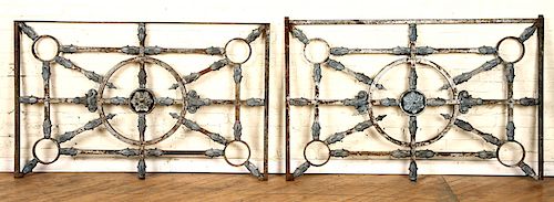 PAIR FRENCH IRON BALCONY PANELS