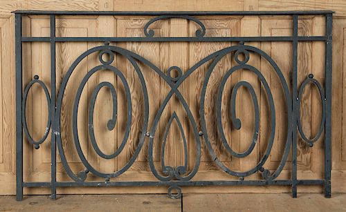 PAINTED BLACK CAST IRON BALCONY