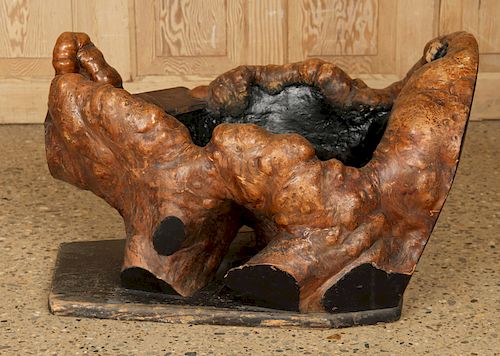 NATURALISTIC BURLWOOD PLANTER ON 38a99c