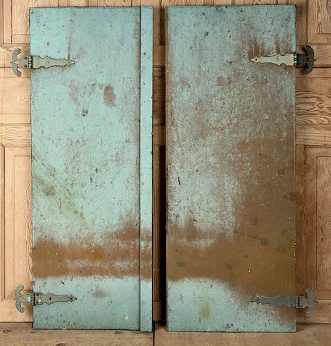 PAIR COPPER CLAD DOOR PANELS IRON 38a998