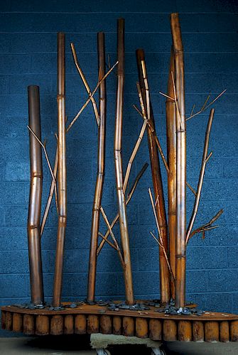 IRON BAMBOO FORM SCULPTURE COPPER 38a9ab
