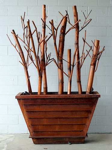 IRON BAMBOO FORM TREE SCULPTURE 38a9ac
