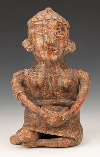 PRE-COLUMBIAN NAYARIT POTTERY SEATED