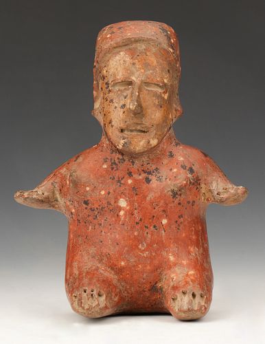 PRE-COLUMBIAN JALISCO POTTERY SEATED