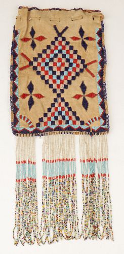 NATIVE AMERICAN APACHE BEADED LEATHER