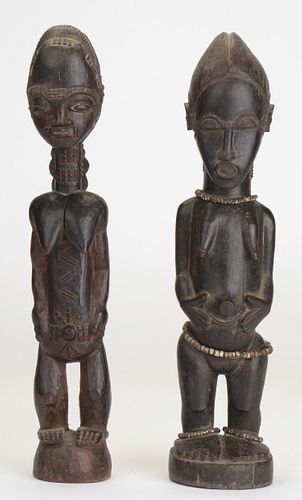 TWO AFRICAN BAULE FIGURESTwo African 38aa68