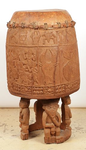 MONUMENTAL BAMUM OR BAMILEKE CARVED 38aa9b