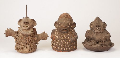 THREE AFRICAN MAMBILA TERRACOTTA