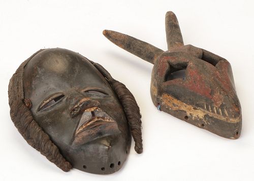 AFRICAN DAN MASK AND A HORNED MASKAfrican 38aab9