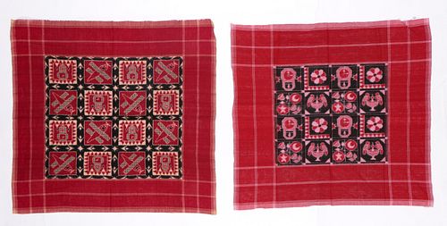 TWO COTTON IKAT SHAWLS INDIATwo 38ab74