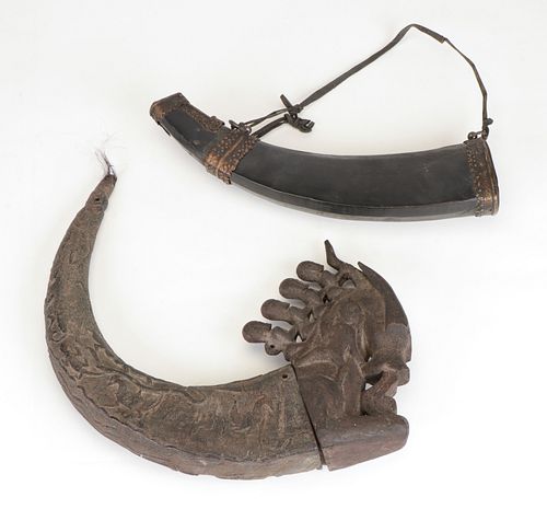 NAGA MORSARANG AND A HORN CONTAINER,