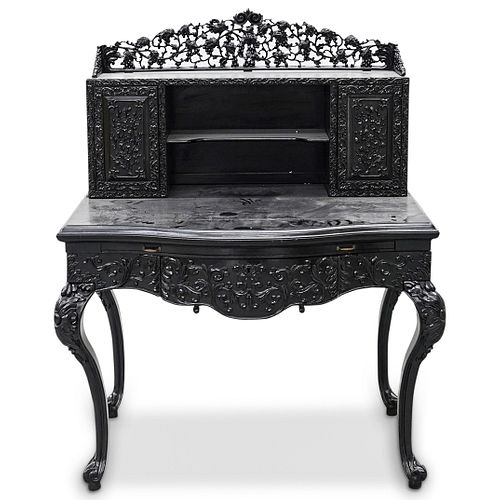 CHINESE EXPORT HAND CARVED WRITING DESKDESCRIPTION: