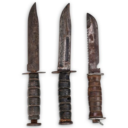  3 PC WW2 FIGHTING KNIVESDESCRIPTION  38d327