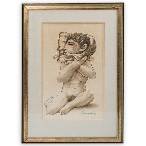 SIGNED GOOD SHEPHERD ETCHING ON 38d355