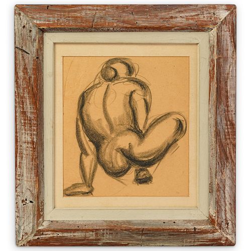 FIGURAL CHARCOAL SKETCH ON PAPERDESCRIPTION  38d34e