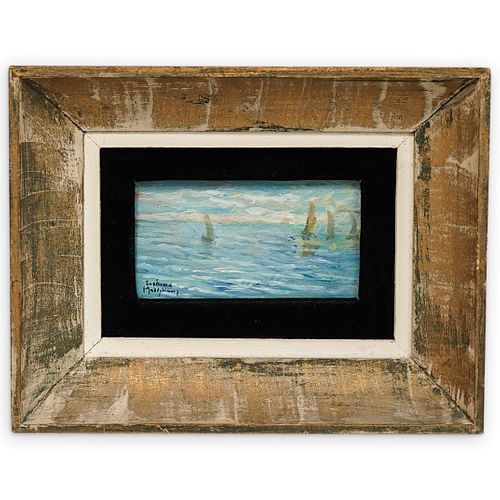 SIGNED SEASCAPE OIL PAINTING ON