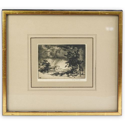 GEORGE ELBERT BURR DRYPOINT ETCHINGDESCRIPTION  38d3bf