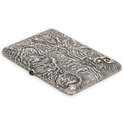 RUSSIAN SILVER CIGARETTE CASEDESCRIPTION: