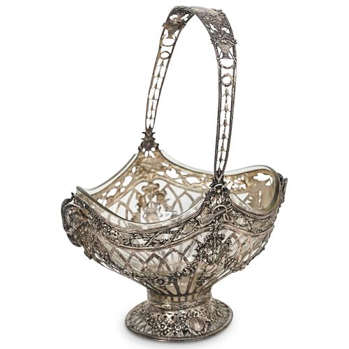 ANTIQUE GERMAN SILVER WEDDING BASKETDESCRIPTION: