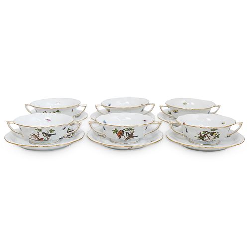 (6PCS) HEREND ROTHSCHILD BIRD PORCELAIN