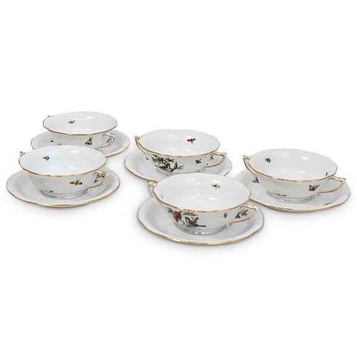 (5PCS) HEREND ROTHSCHILD BIRD PORCELAIN