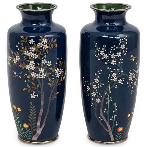 VINTAGE JAPANESE CLOISONNE VASESDESCRIPTION: