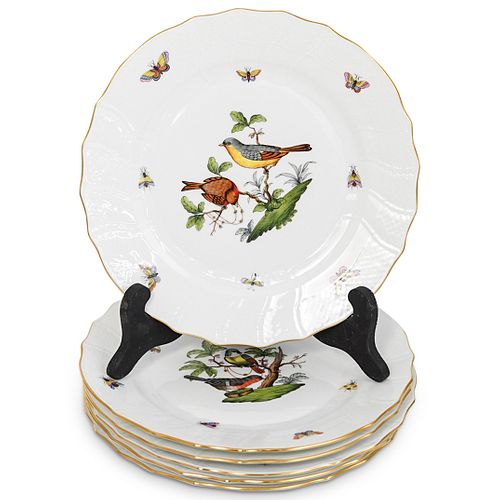 (6PCS) HEREND ROTHSCHILD DINNER PLATESDESCRIPTION: