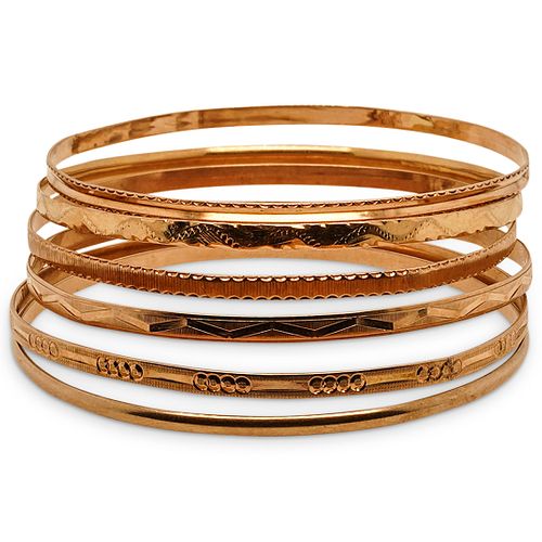  6 PC GROUP OF YELLOW GOLD BANGLE 38d46b