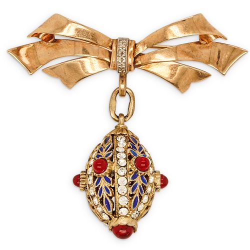 ANTIQUE 10K GOLD & PRECIOUS STONE PENDANT