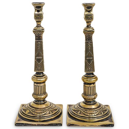 ANTIQUE POLISH SILVER PLATED CANDLESTICKSDESCRIPTION: