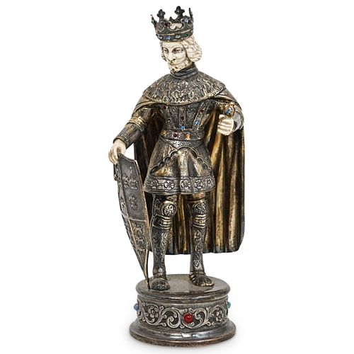 GERMAN STERLING AND CARVED KING 38d499