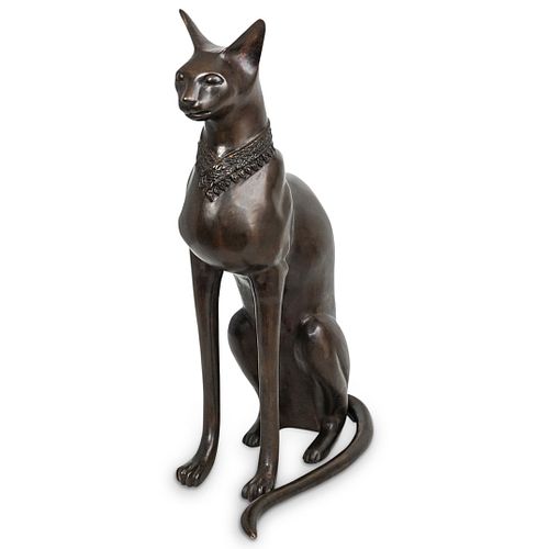 REGENCY STYLE BRONZE CAT SCULPTURE DESCRIPTION  38d4ad