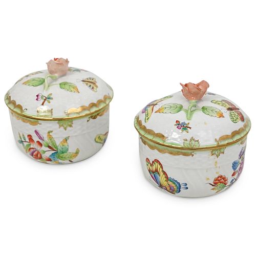 (2 PC) PAIR OF HEREND PORCELAIN