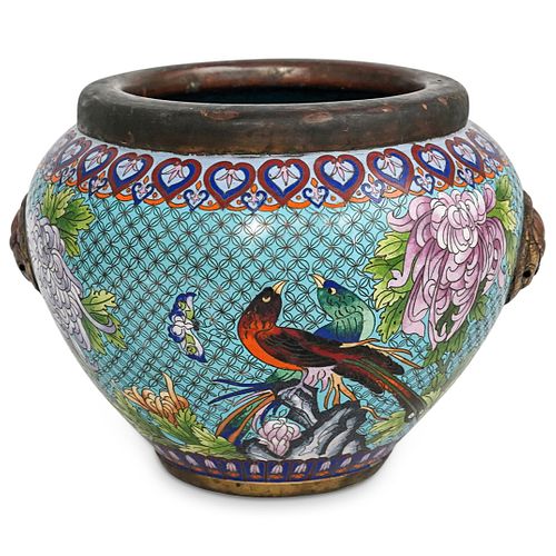 CHINESE CLOISONNE ENAMEL FISH BOWLDESCRIPTION: