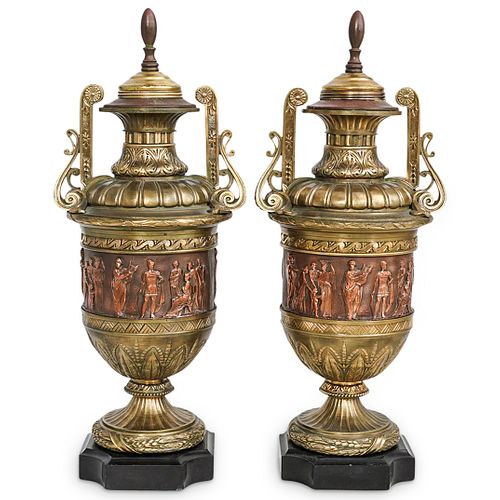  2 PC NEOCLASSICAL STYLE BRONZE 38d510