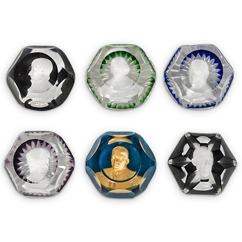 (6 PC) BACCARAT CRYSTAL PAPERWEIGHTSDESCRIPTION: