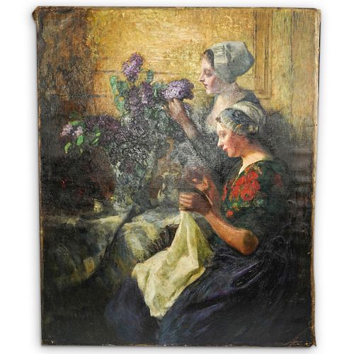 ANTIQUE OIL ON CANVAS PAINTINGDESCRIPTION  38d563