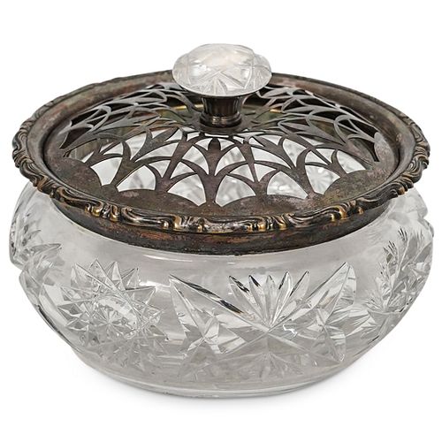 SILVER & GLASS LIDDED BOXDESCRIPTION: