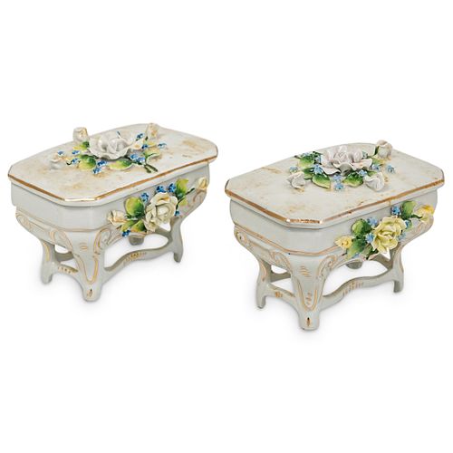  2 PC GERMAN PORCELAIN FOOTED 38d59e