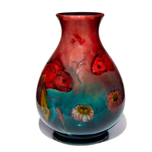 WILLIAM MOORCROFT FLAMBE FISH VASEExquisite 38d67d