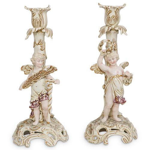  2 PC ANTIQUE GERMAN PORCELAIN 38d757