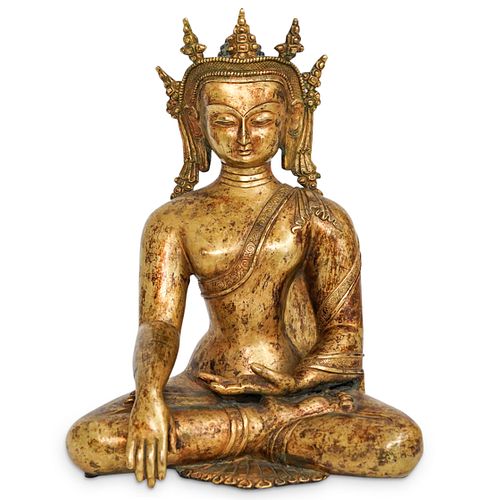 SINO-TIBETAN GILT BRONZE BUDDHADESCRIPTION: